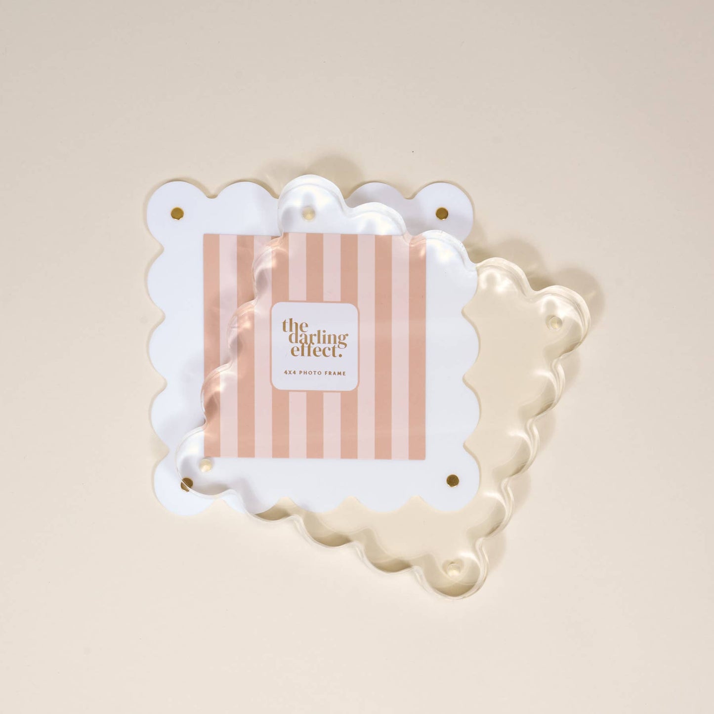 Square Scalloped Acrylic Picture Frame–White