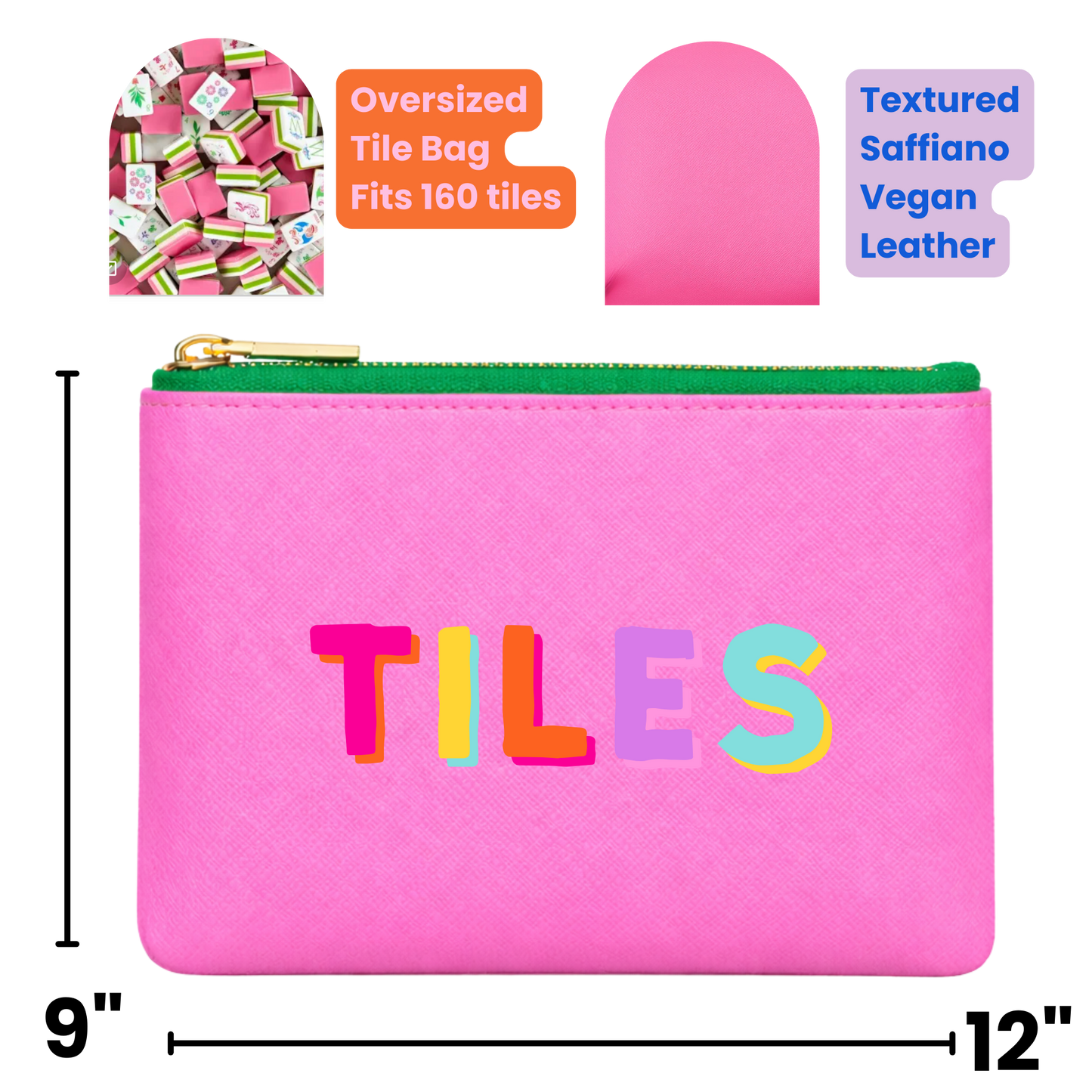 Mahjong Tile Storage Bag Mahjong Gift | Pink