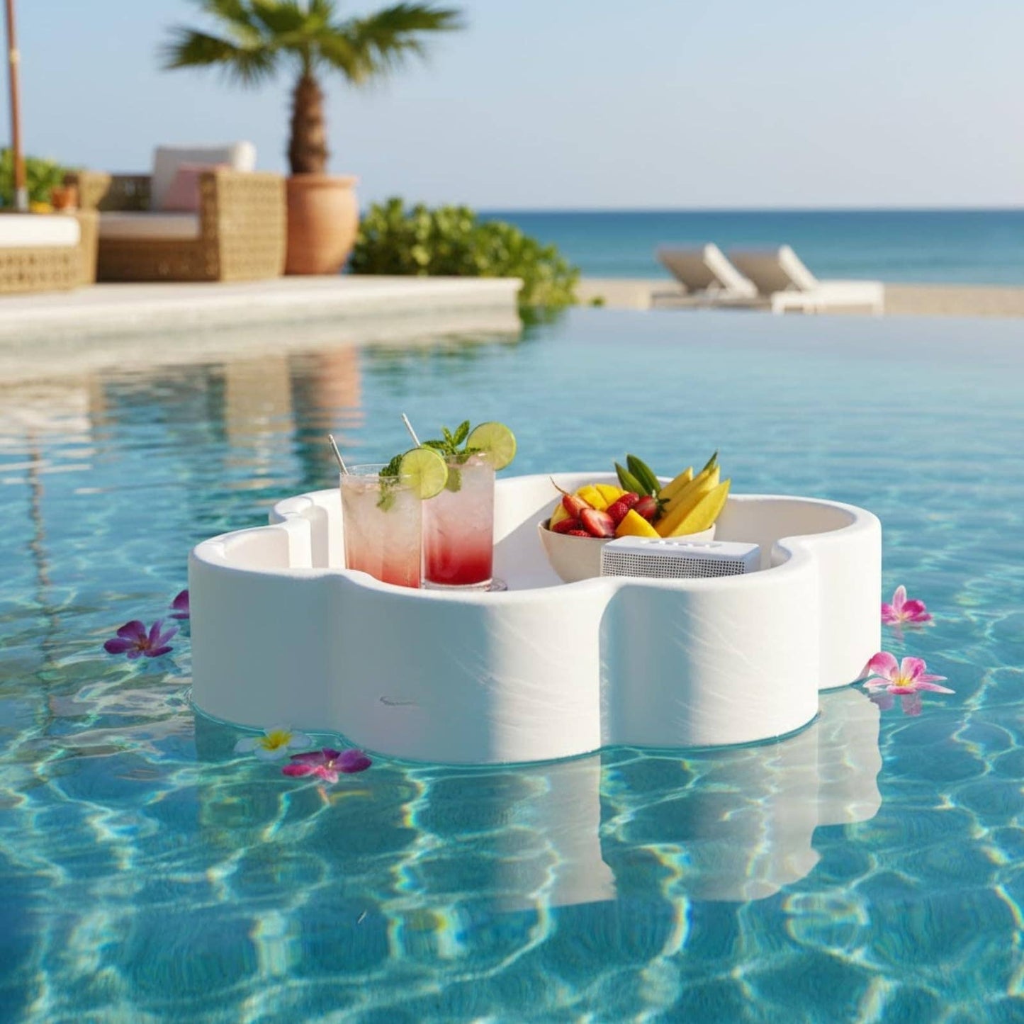 Floating Wave Flower Drink Holder for Pool & Hot Tub