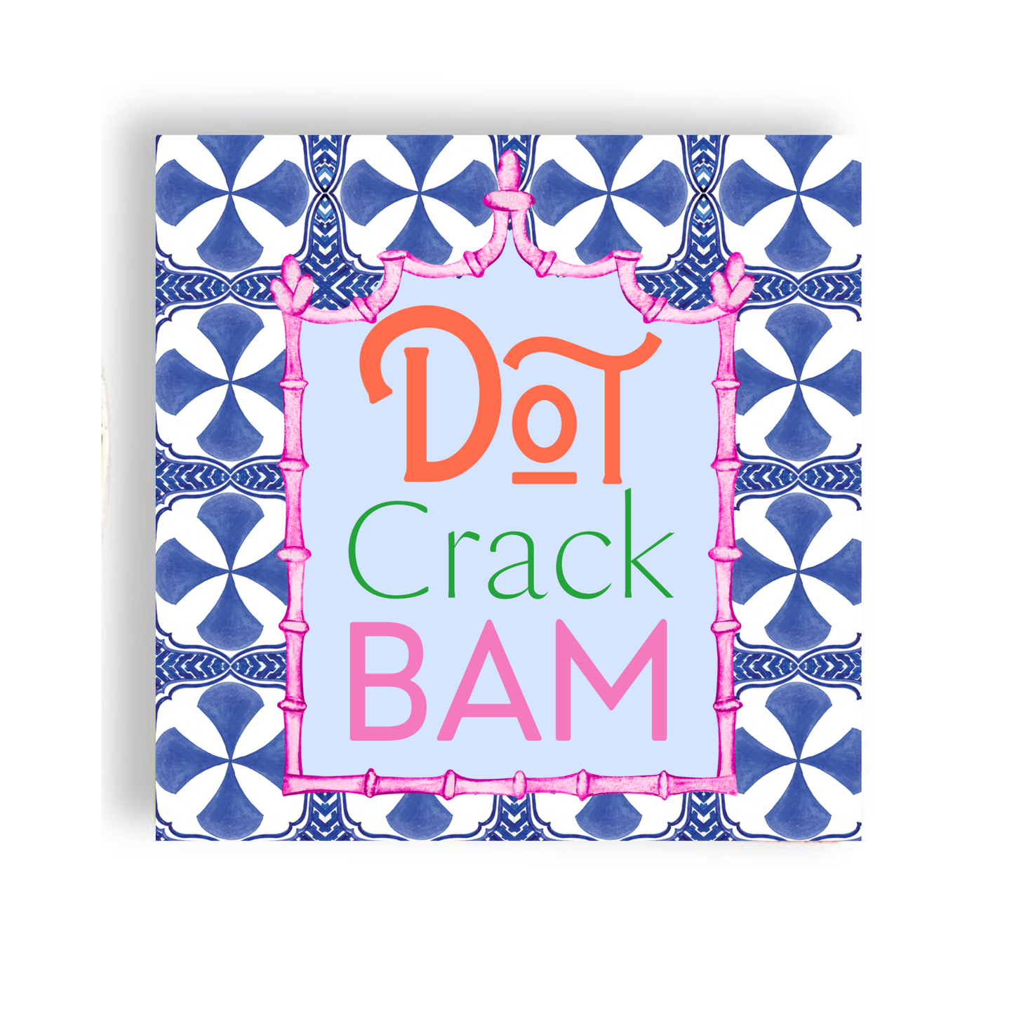 Dot Crack Bam--Mahjong Blue Tile 24ct Cocktail Napkin Separates (3 ply)