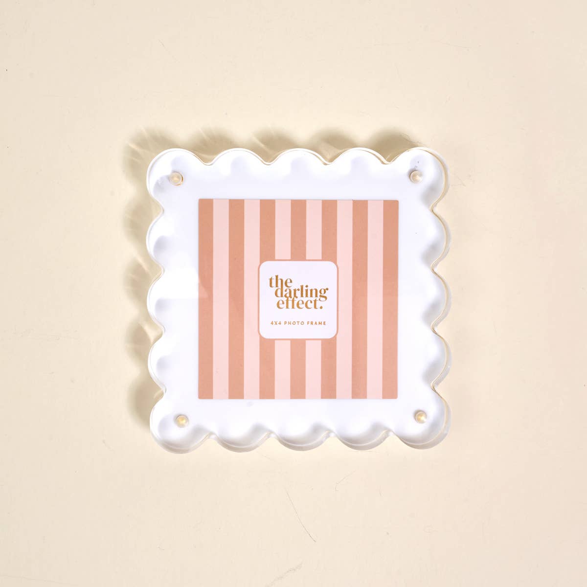 Square Scalloped Acrylic Picture Frame–White