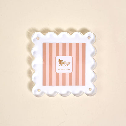 Square Scalloped Acrylic Picture Frame–White