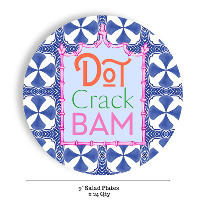 Dot Crack Bam-Mahjong 24ct 9" Paper Plates