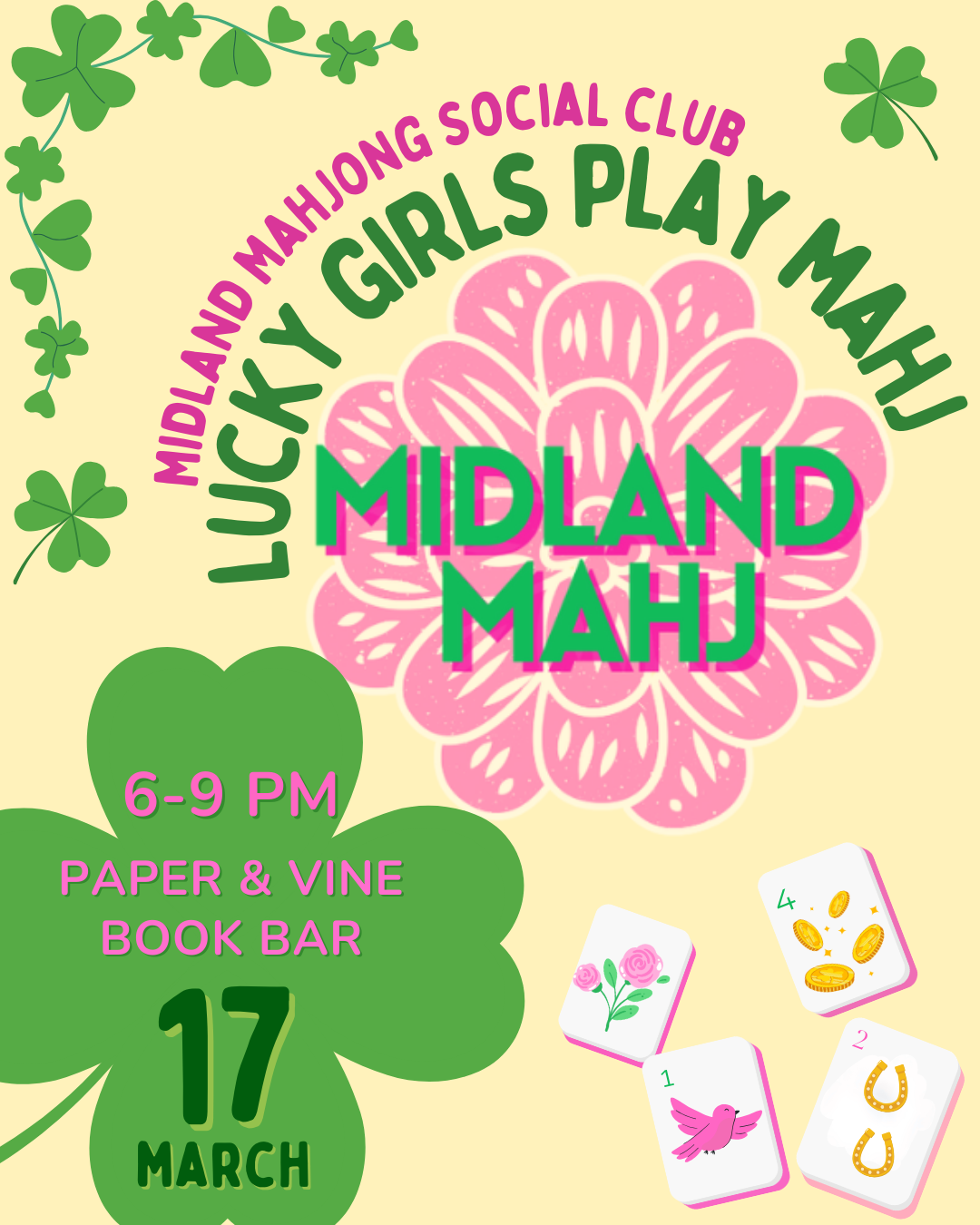 Lucky Girls Play Mahj Midland Mahjong Social Club March Social