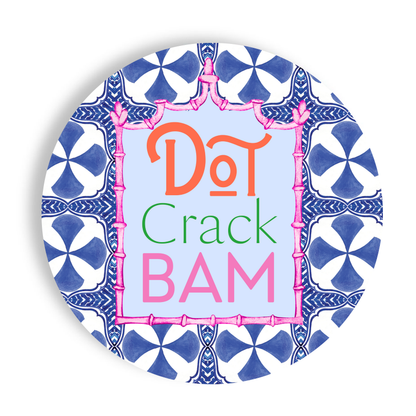 Dot Crack Bam-Mahjong 24ct 9" Paper Plates