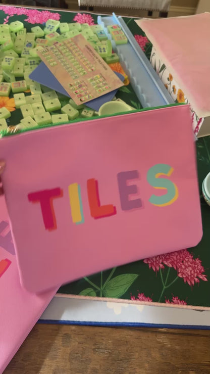 Mahjong Tile Storage Bag Mahjong Gift | Pink